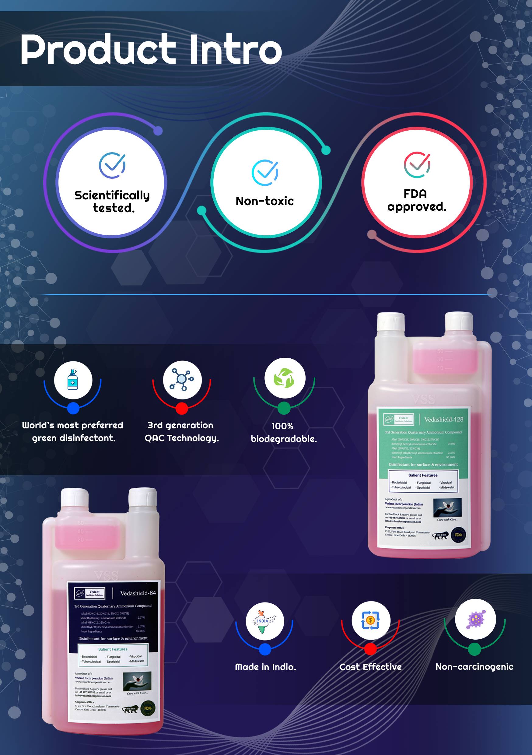 vedashield sanitizing solution