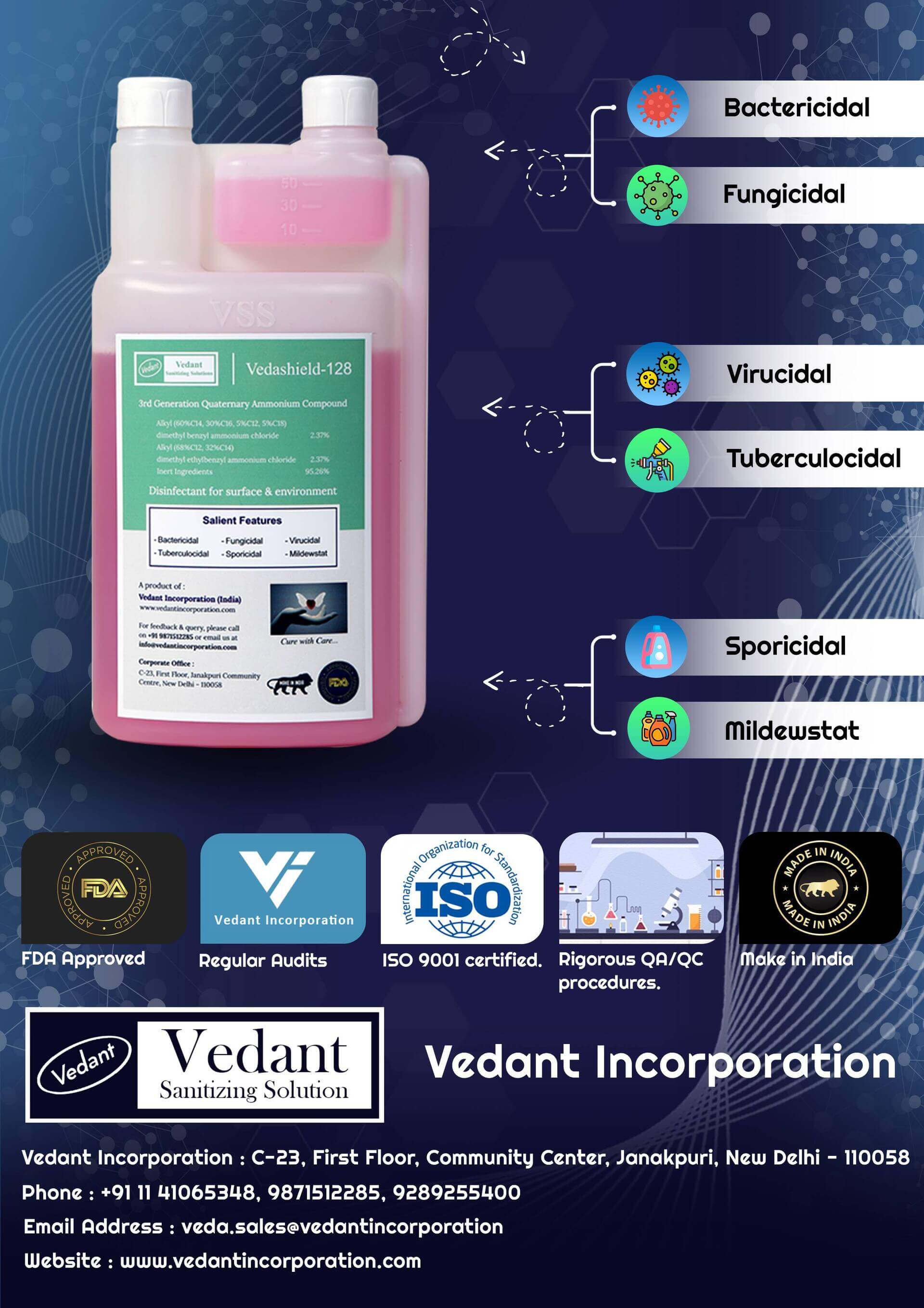 vedashield sanitizing solution
