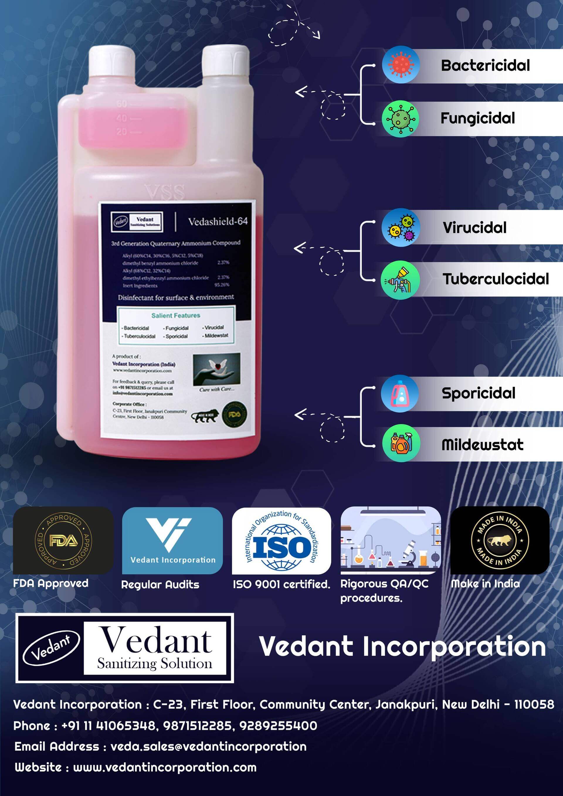 vedashield sanitizing solution