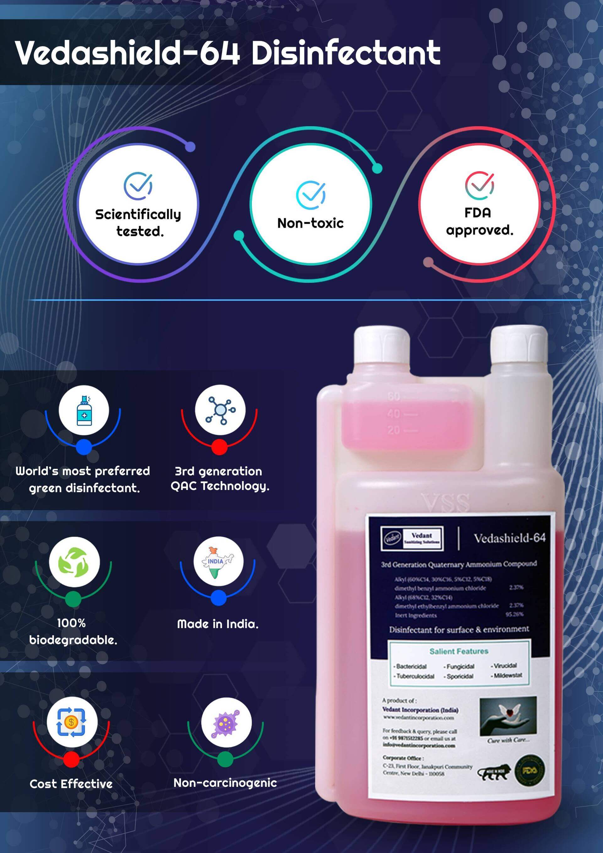 vedashield sanitizing solution